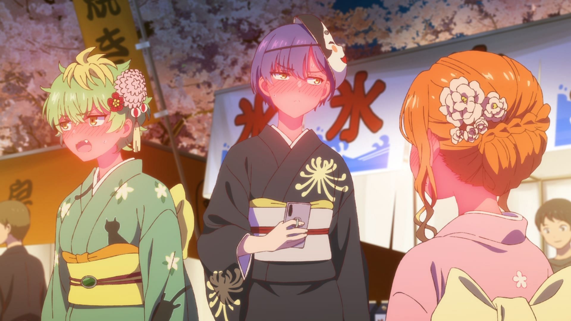 Miwa, Kazuki, and Niko as seen in Dealing with Mikadono Sisters Is a Breeze (Image via P.A.Works)